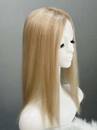 Highlight Ombre Ash Blonde Straight European Virgin Human Hair Jewish Wig