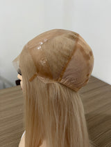 Highlight Ombre Ash Blonde Straight European Virgin Human Hair Jewish Wig